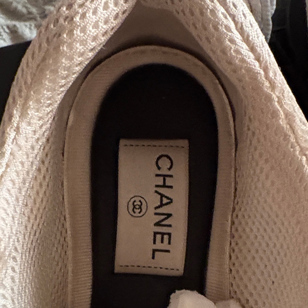 CHANEL Metallic Silver and Gray Sneakers - Picture 8 of 11